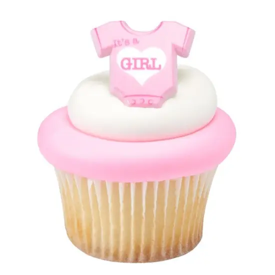 It's a Girl Cupcake Rings, 12ct {1}