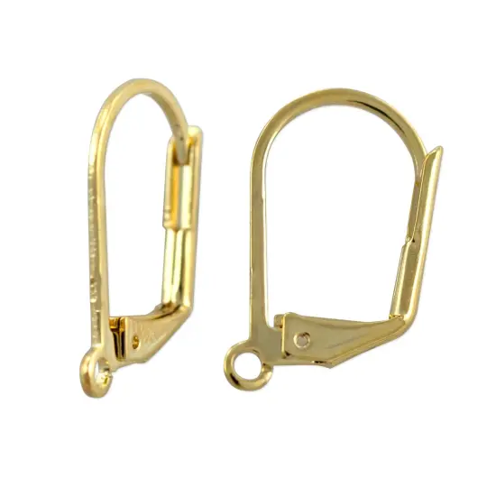 Lever Back DIY Earrings with Open Jump Ring Gold Plated - Create Elegant Dangle Earrings (1 Pair of Earrings) {1}
