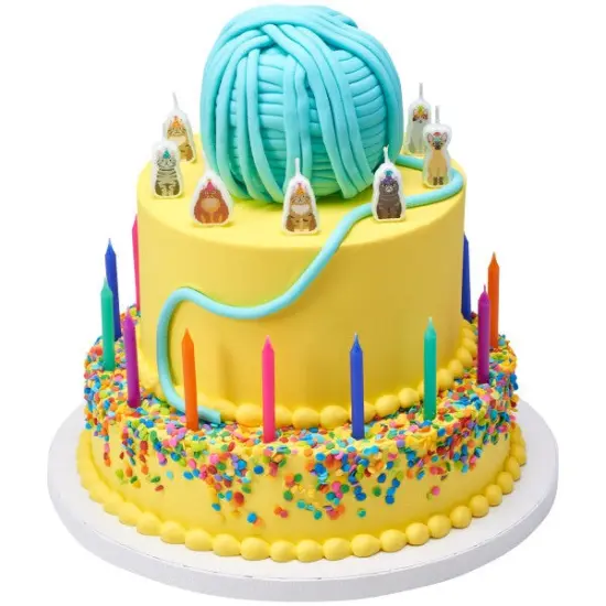 Party Cats Shaped Candles, 6pc {3}