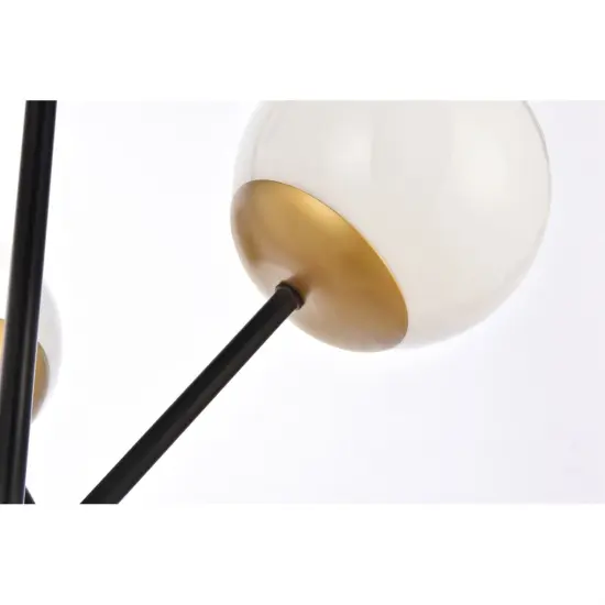 Axl 24 inch pendant in black and brass with white shade {6}