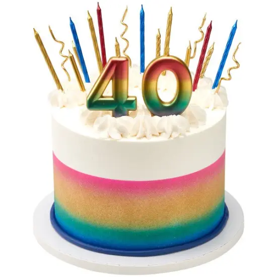 Metallic Rainbow Numeral Candles, 1ct {1}