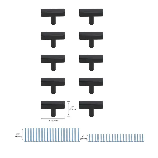 Dior Matte Black T Bar Pull Multipack (set of 10) {6}