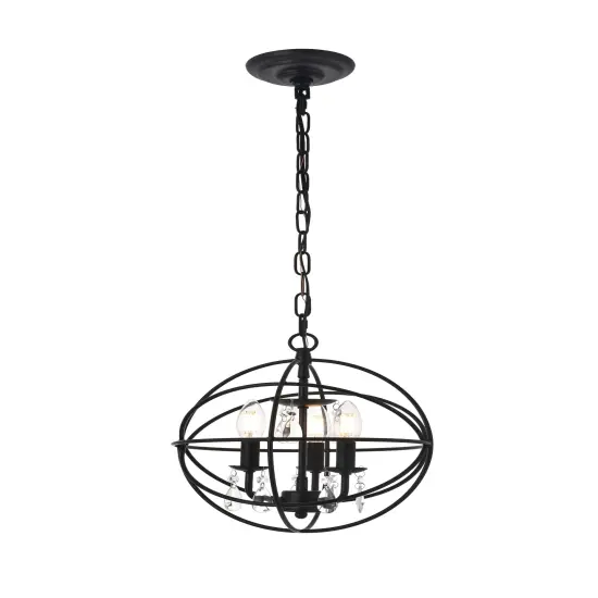 Wallace 3 light Matte Black Pendant {6}