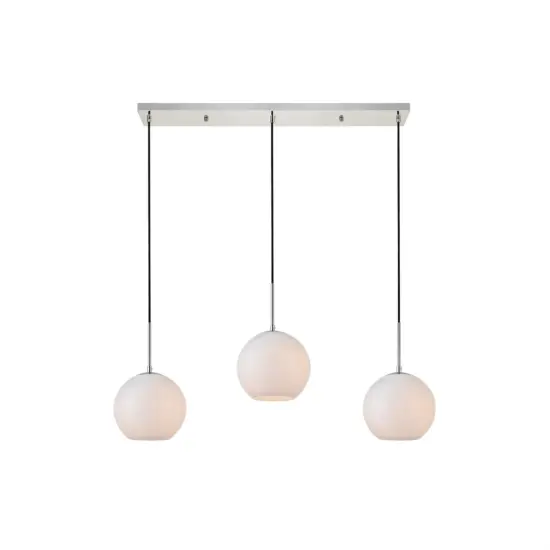 Baxter 3 Lights Chrome Pendant With Frosted White Glass {1}