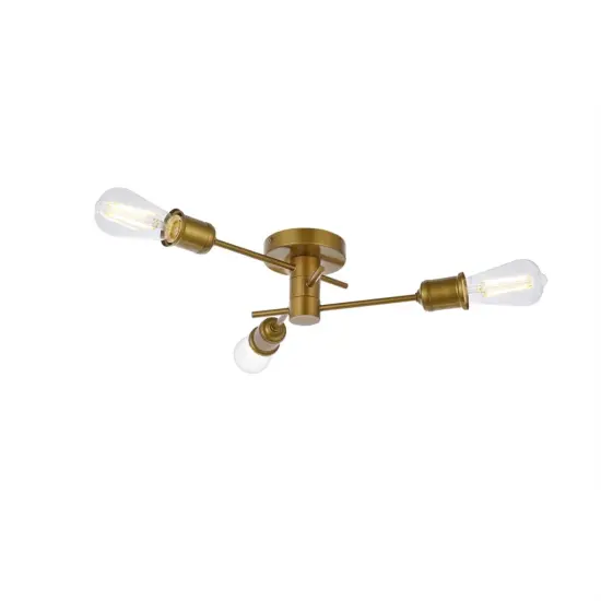 Xavier 3 lights flush mount in brass {3}