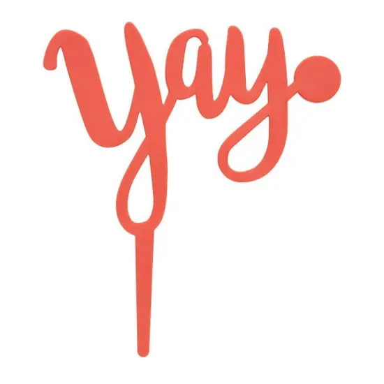 Yay Plastic Candle Holder Cake Topper, 1ct Orange {1}