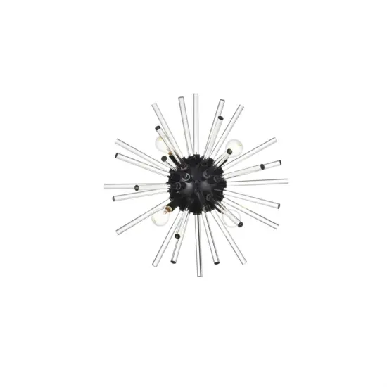 Sienna 18 inch crystal rod wall sconce in black {1}