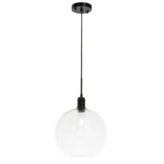 Emett 1 light Black and Clear glass pendant {4}
