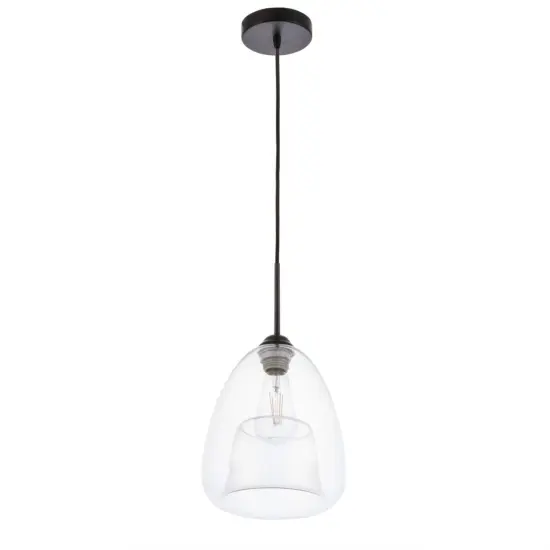 Kason 1 light Black and Clear glass pendant {3}