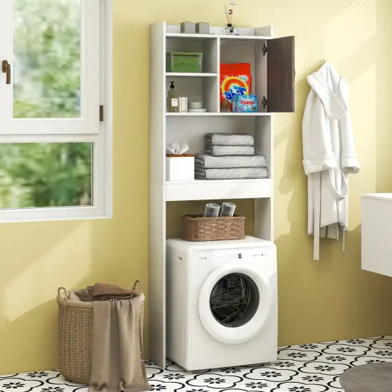 4-Tier Space-saving Toilet Sorage Cabinet with Open Shelves {5}