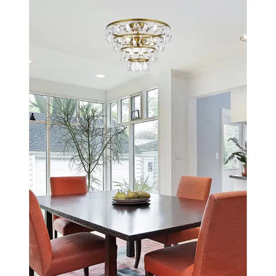 Ella 16 inch flush mount in brass {2}