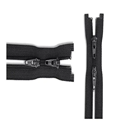 #3 Nylon Coil Lightweight YKK Jacket 2-Way Separating Zipper - Choose Your Length - Color: Black - Made in The United States (1 Zipper Per Pack) (24" Inches) {1}