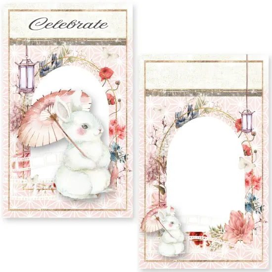 Moon Bunny Journal Card Pack 20/Pkg-4 Designs/5 Each {4}
