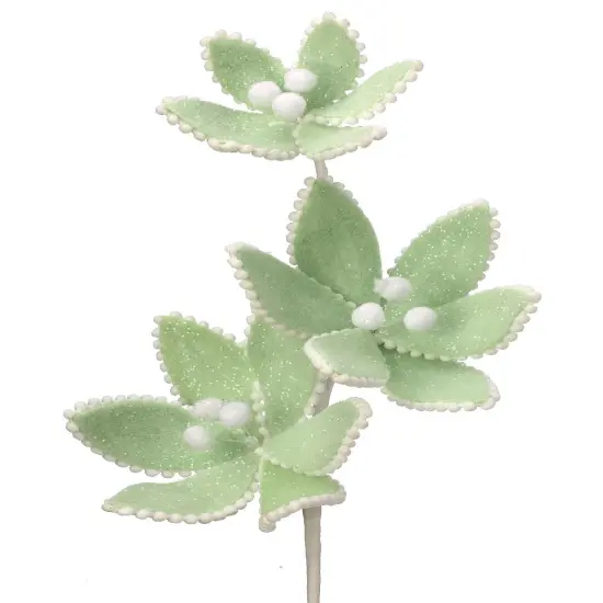 FROSTED TRIPLE CANDY POINSETTIA STEM PAPK {4}