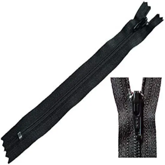 #3 Skirt & Dress Black YKK Coil Closed Bottom Zippers for Sewing Craft & Apparel - Made in The United States (100 Zippers Per Pack) (72" Inches) {1}