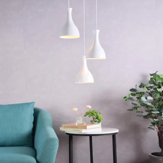 Aiken 3 Light White Pendant {2}