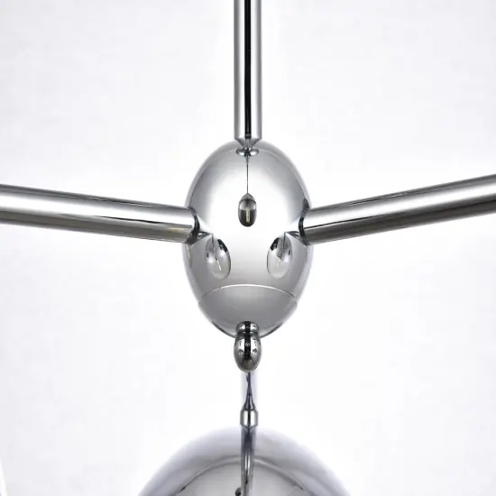 Eclipse 6 Lights Chrome Pendant With Clear Glass {6}