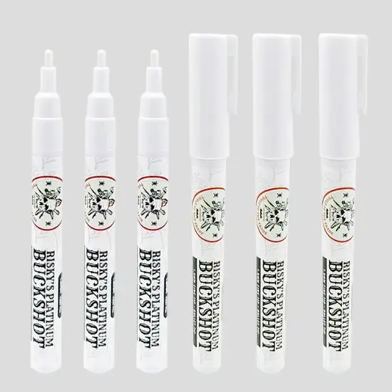 Risky's Tools of the Trade Platinum 1MM 6 Pack White Acrylic Paint Pens for Graffiti and Fine Art {2}