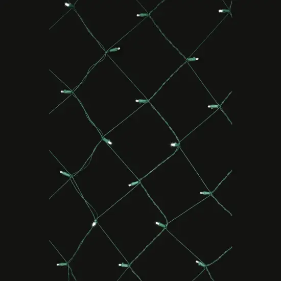 120 Pure White Wide Angle Net LED Lights 4Ft. x6Ft. Green Wire Christmas set {1}