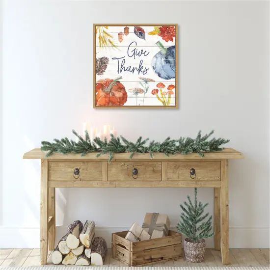 Fall Flair VI Shiplap by Anne Tavoletti Canvas Art Framed {6}