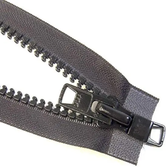 #10 Heavy Duty Marine Grade YKK Separating Zipper - Metal Tab Slider - Color Black - Made in The United States (1 Zipper Per Pack) (24" Inches) {1}