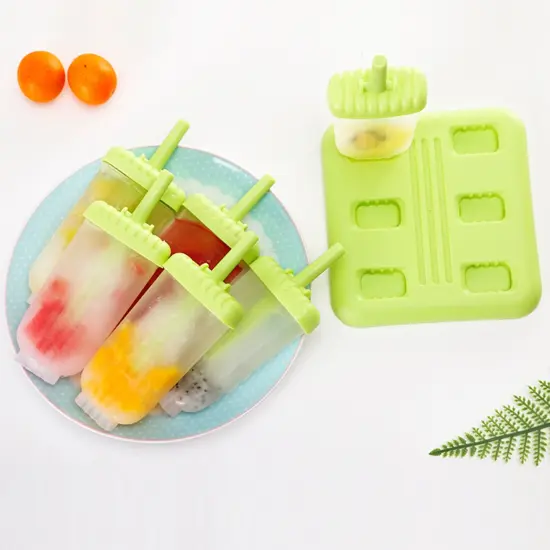 6Pcs DIY Popsicle Reusable Molds For Homemade Iced Snacks Green {2}