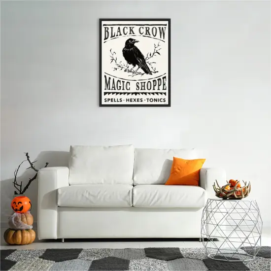 Black Crow Halloween Dark by Anne Tavoletti Canvas Art Framed {5}