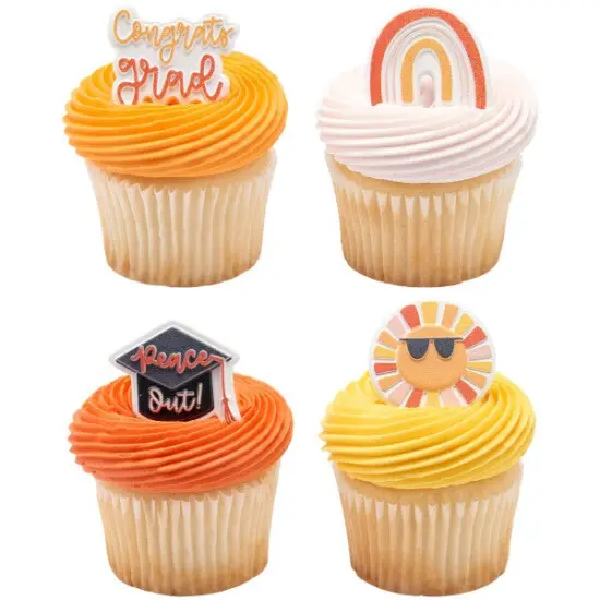 Sunshine Grad Assortment Cupcake Rings, 12ct {1}