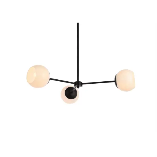 Briggs 32 inch pendant in black with white shade {3}