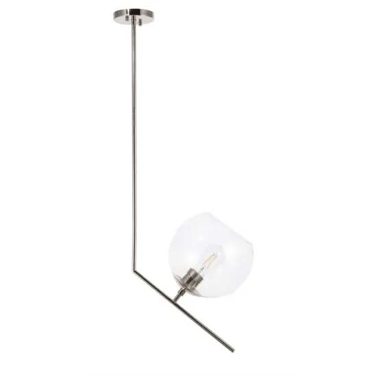 Ryland 1 light Chrome and Clear glass pendant {3}