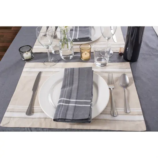 DII White French Stripe Placemat (Set of 6) {4}