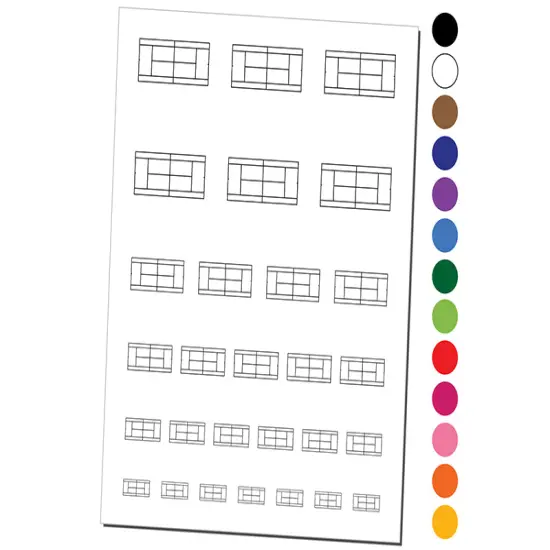 Tennis Court Aerial Top View Temporary Tattoo Water Resistant Fake Body Art Set Collection Brown {1}