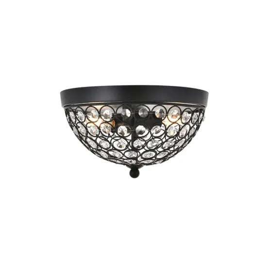 Taye 2 light Matte Black Flush Mount {1}