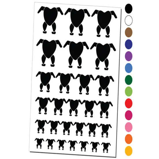 Headless Chicken Temporary Tattoo Water Resistant Fake Body Art Set Collection Black {1}