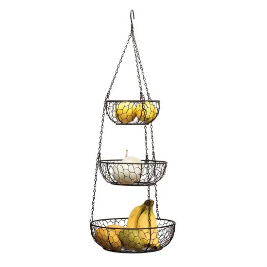 RSVP International Chicken Wire Hanging Basket - Bronze {2}