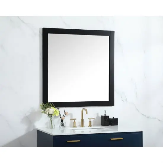 Aqua vanity mirror 36x36 inch in black {3}