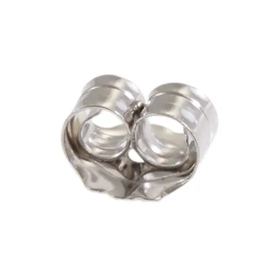 JewelrySupply Replacement Earring Backs 14 Karat Solid White Gold (1 Pair of Earring Backs) {4}