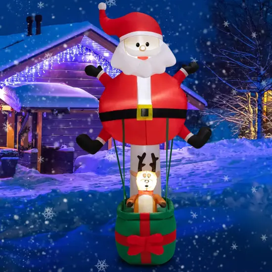 8 Feet Inflatable Santa Claus and Reindeer with Bright LED Lights {2}