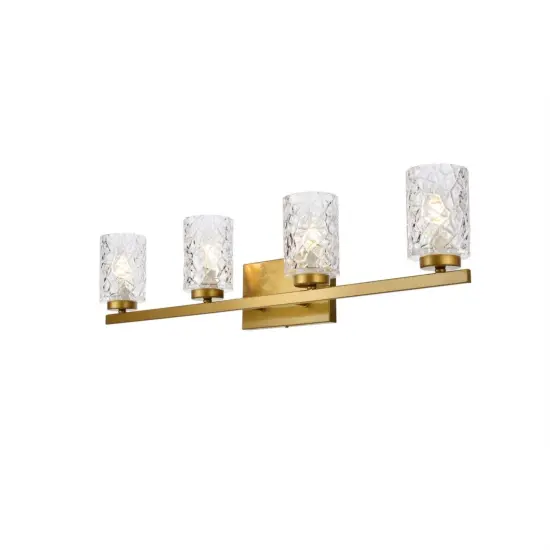 Cassie 4 lights bath sconce in brass with clear shade {3}