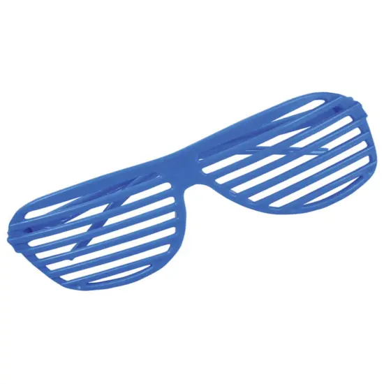 80's Neon Blue Shutter Shade Toy Sunglasses Party Favors Costume Accessory {1}