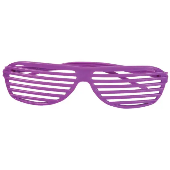 80's Neon Purple Shutter Shade Toy Sunglasses Party Favors Costume Accessory {1}