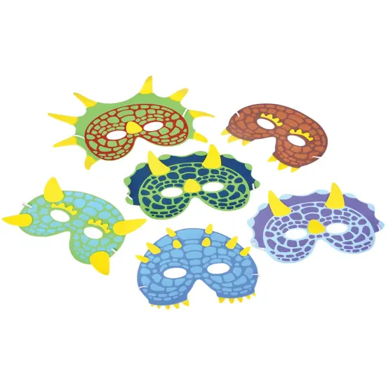 12 Jurassic Dinosaur Foam Party Masks Costume Accessory {1}