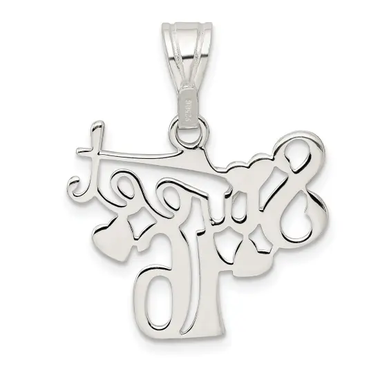 Sterling Silver Sweet 16 Pendant Charm Jewelry Birthday 29mm x 24mm {3}