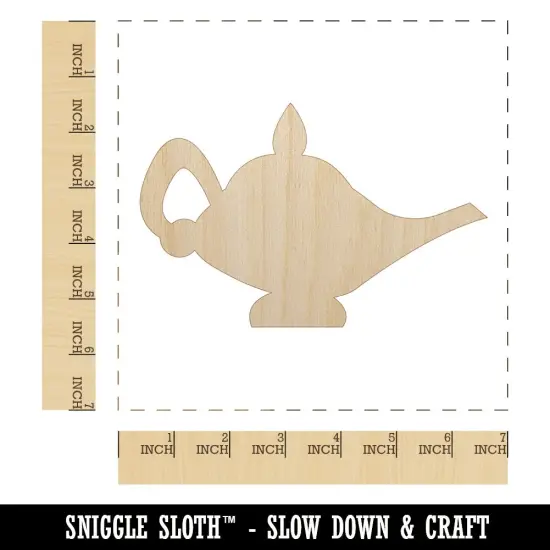 Genie Lamp Unfinished Wood Shape Piece Cutout for DIY Craft Projects {1}