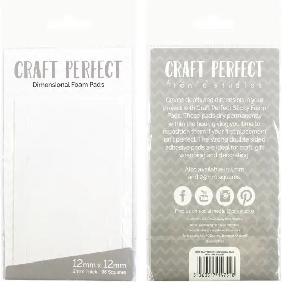 Craft Perfect Dimensional Foam Pads 12mmX12mm-White {2}