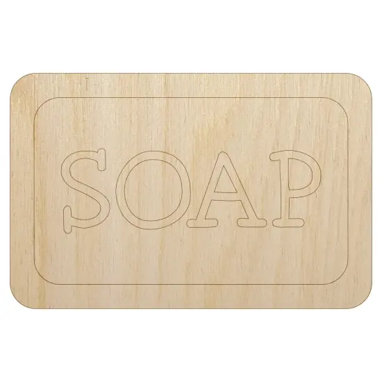 Bar of Soap Clean Wash Icon Unfinished Wood Shape Piece Cutout for DIY Craft Projects {7}