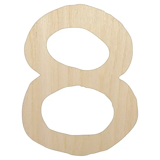 Number 8 Eight Cute Typewriter Font Unfinished Wood Shape Piece Cutout for DIY Craft Projects {1}
