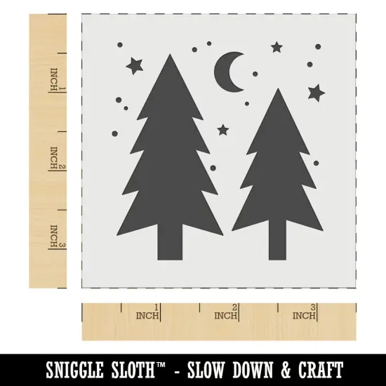 Evergreen Trees Night Sky Wall Cookie DIY Craft Reusable Stencil {6}