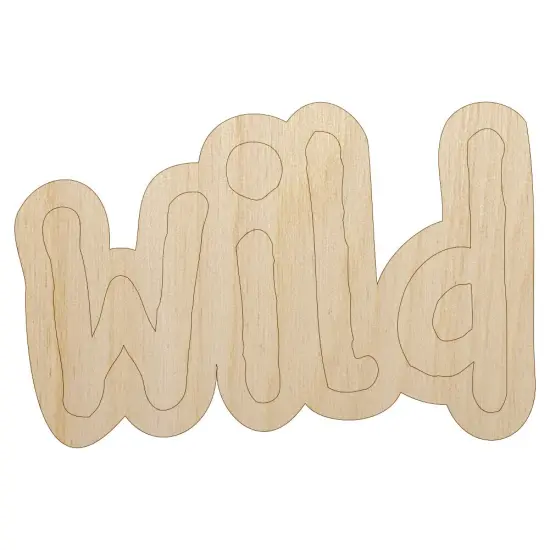 Wild Fun Text Unfinished Wood Shape Piece Cutout for DIY Craft Projects {7}