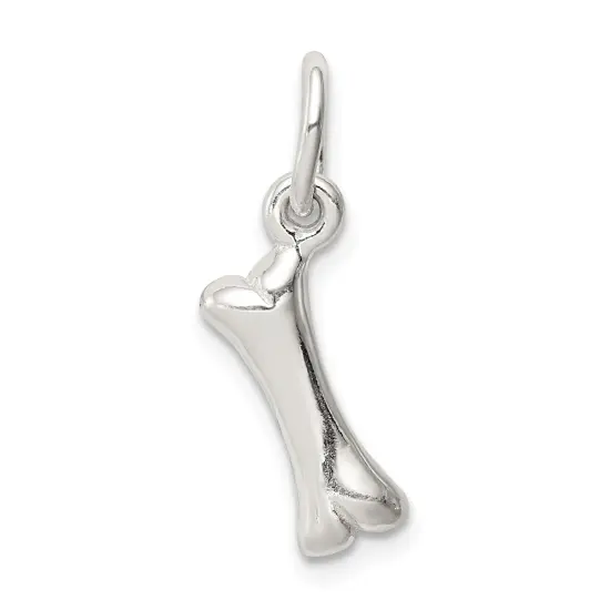 Sterling Silver Polished Bone Charm Pendant Jewelry 12mm x 5mm {3}